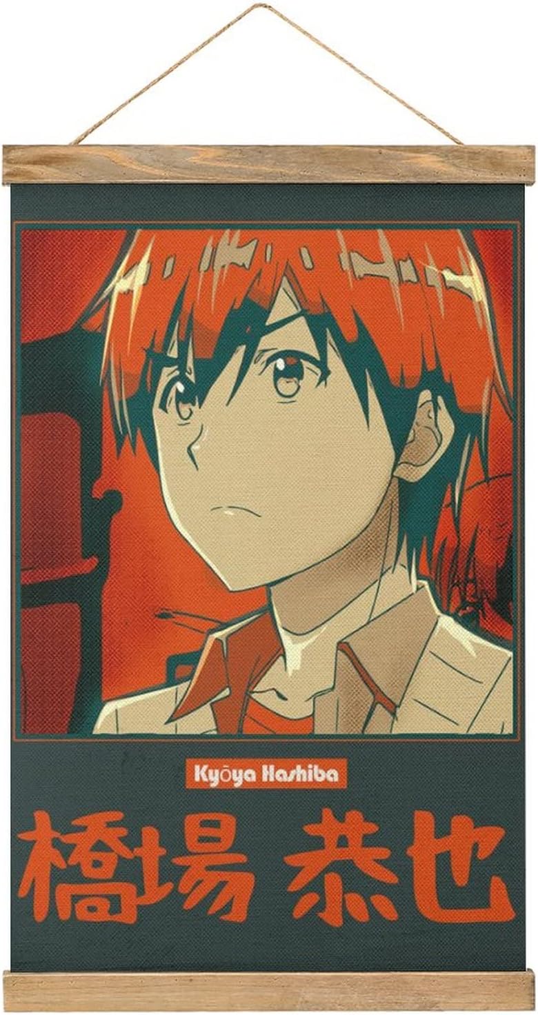 TTOOXZ Magnetic Scroll Kyya Hashiba Retro Anime Hangers Poster DIY Wall Fabric Decor Hanging Paintings Frame Kit Holder For Living Room