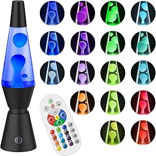LED Black Night Light 17 Colors Changing Liquid Motion Lamp with Remote, 14.5 Inch Large Volcano Lamp for Adults & Kids Pink Blue Red Green Purple Giant Relax Mood Night Light Table Lamp Nightlight