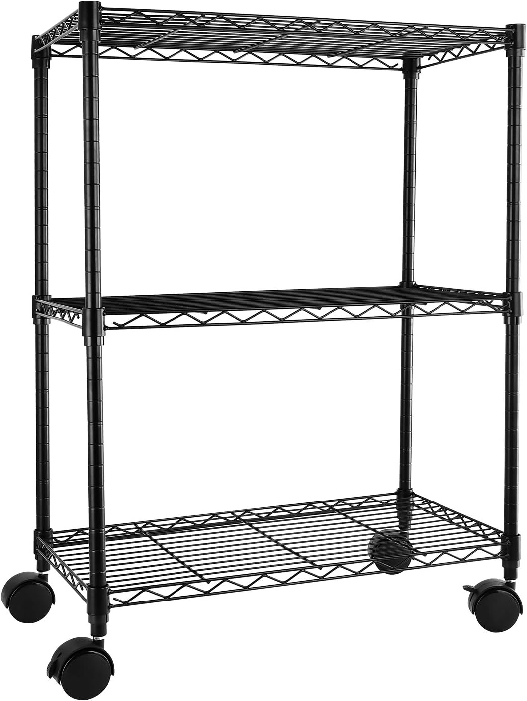 Simple Deluxe 3-Tier Heavy Duty Storage Shelves 750Lb Capacity, 24.02" D x 13.78" W x 31.98" H Shelving Unit for Pantry, Garage, Laundry and Kitchen, Black