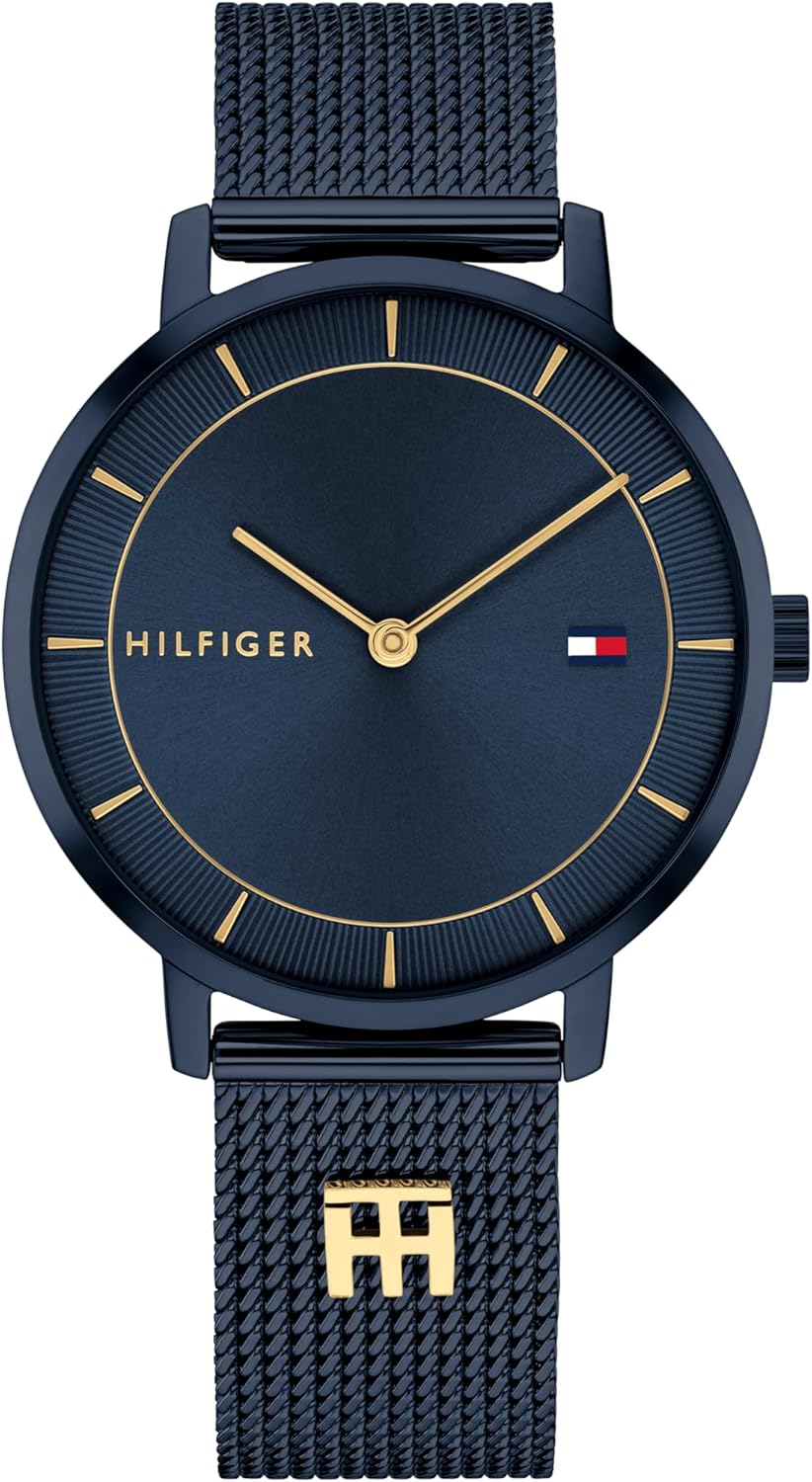 Tommy Hilfiger Analogue Quartz Watch for Women with Stainless Steel Mesh Bracelet - Available in Silver, Gold, Rose Gold or Navy Blue
