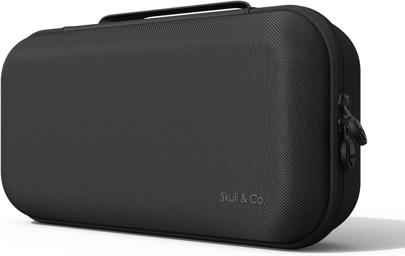 Skull & Co. Maxcarry Case for Steam Deck, ROG Ally/Ally X & Other Gaming Handheld: Portable Hard Shell Protective Travel Carrying Case with Storage for GripCase SD, GripCase Ally & Accessories- Black