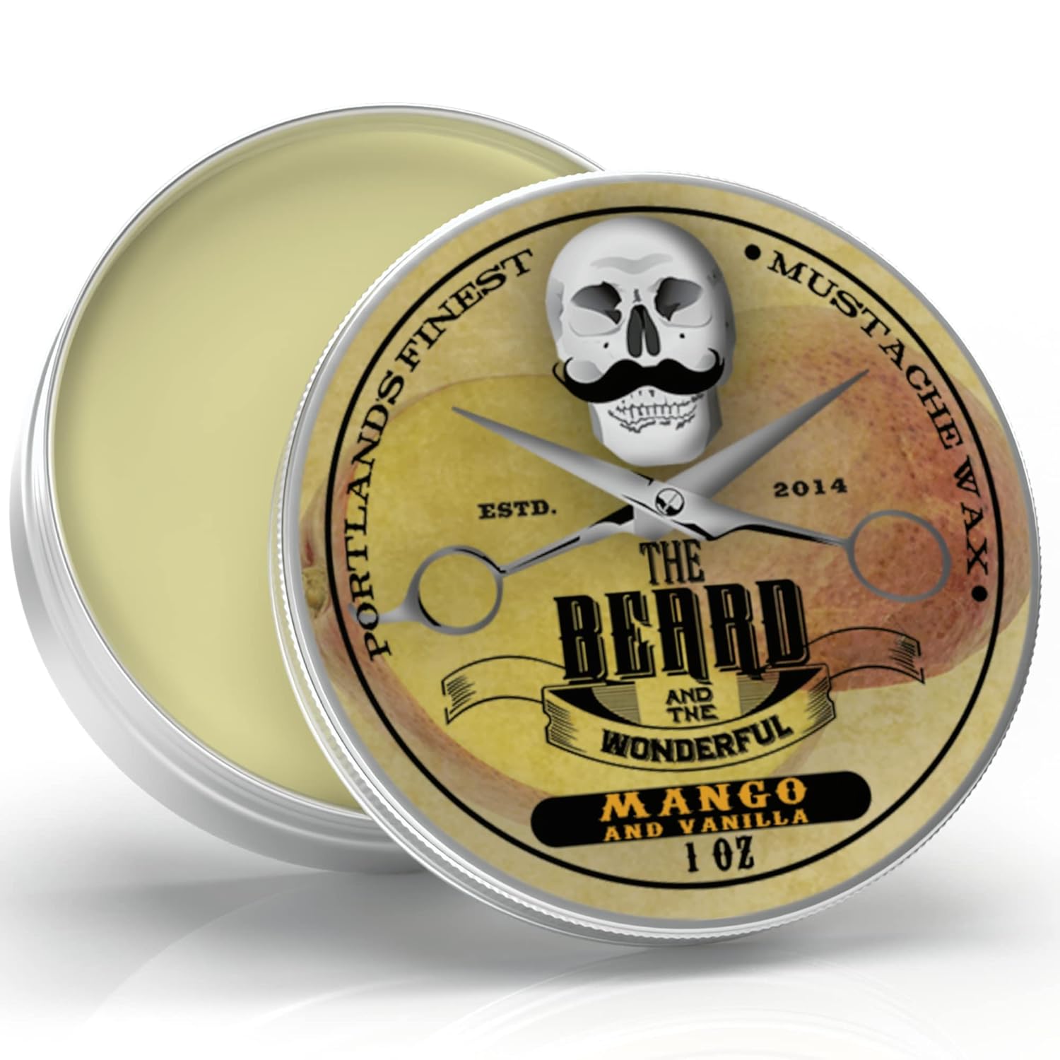 Moustache and Beard Wax 30ml –Facial Hair care with Moisture Resistant Feature – Beard Styling for Men with All Natural Ingredients, Strong Hold, & Mango & Vanilla Scent Wax