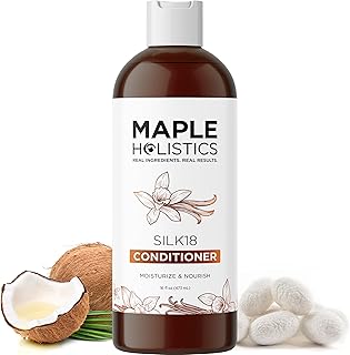 Hair Conditioner for Damaged Dry Hair - Silk Protein Conditioner for Dry Hair Frizz Control & Shine - Hydrating Conditioner for Curly Hair with Argan Oil and Hair Moisturizer for Dry Hair (16 Fl Oz)