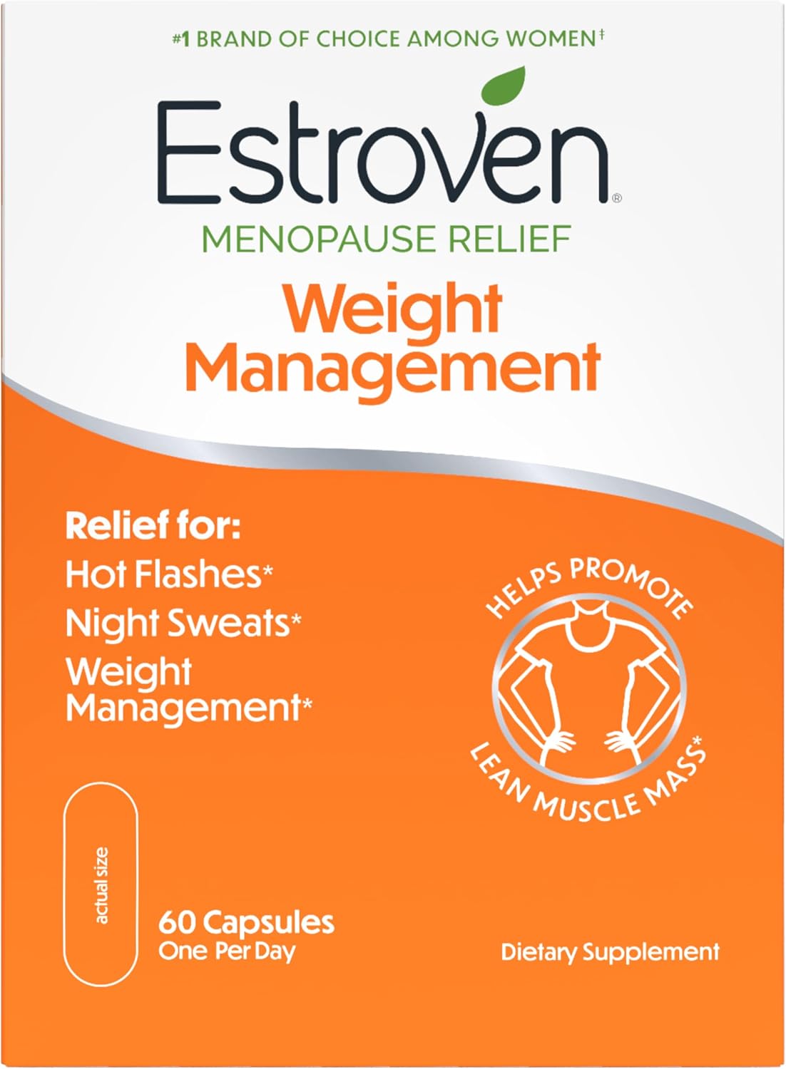 Estroven Weight Management for Menopause Relief Supplement for Women, 60 Ct
