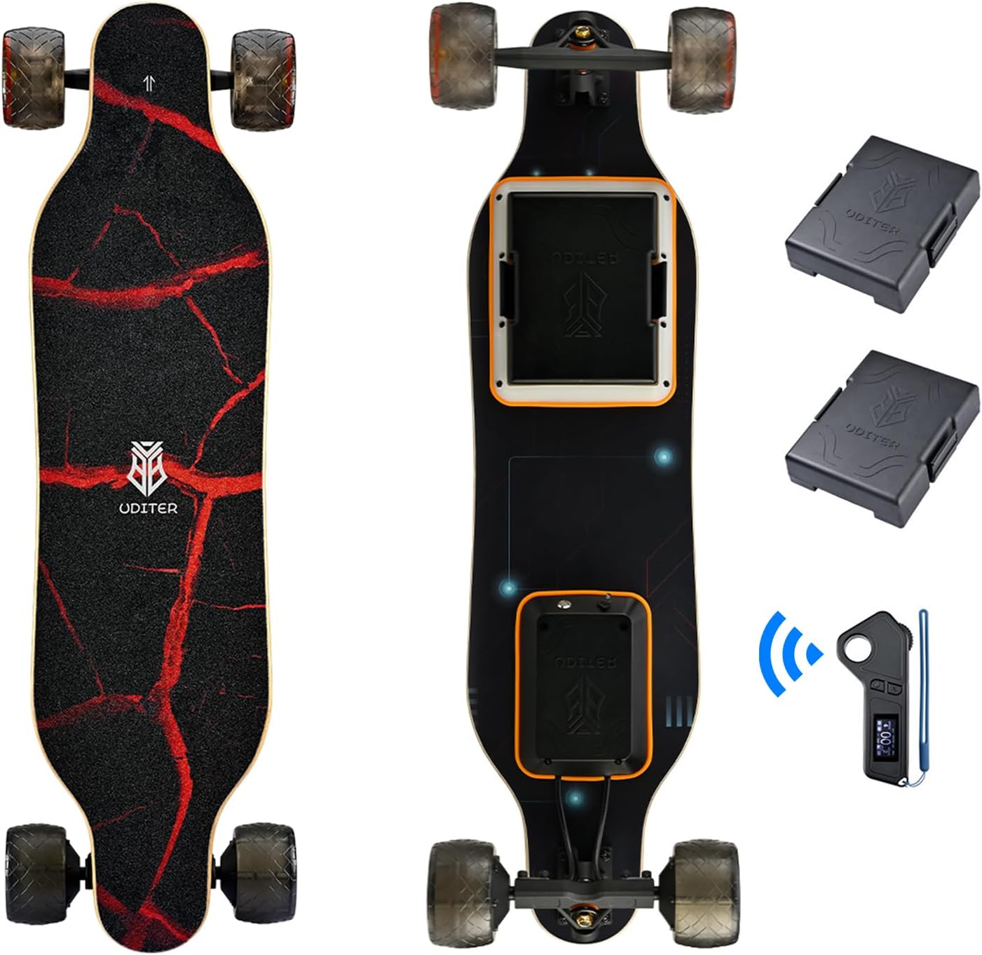 S3/Pixel Rider Electric Skateboards with Remote and Swappable Battery/Top Speed 28 Mph/2 * 600W Motors/12Miles/25Miles Max Range Electric Longboards for Adult＆Beginner