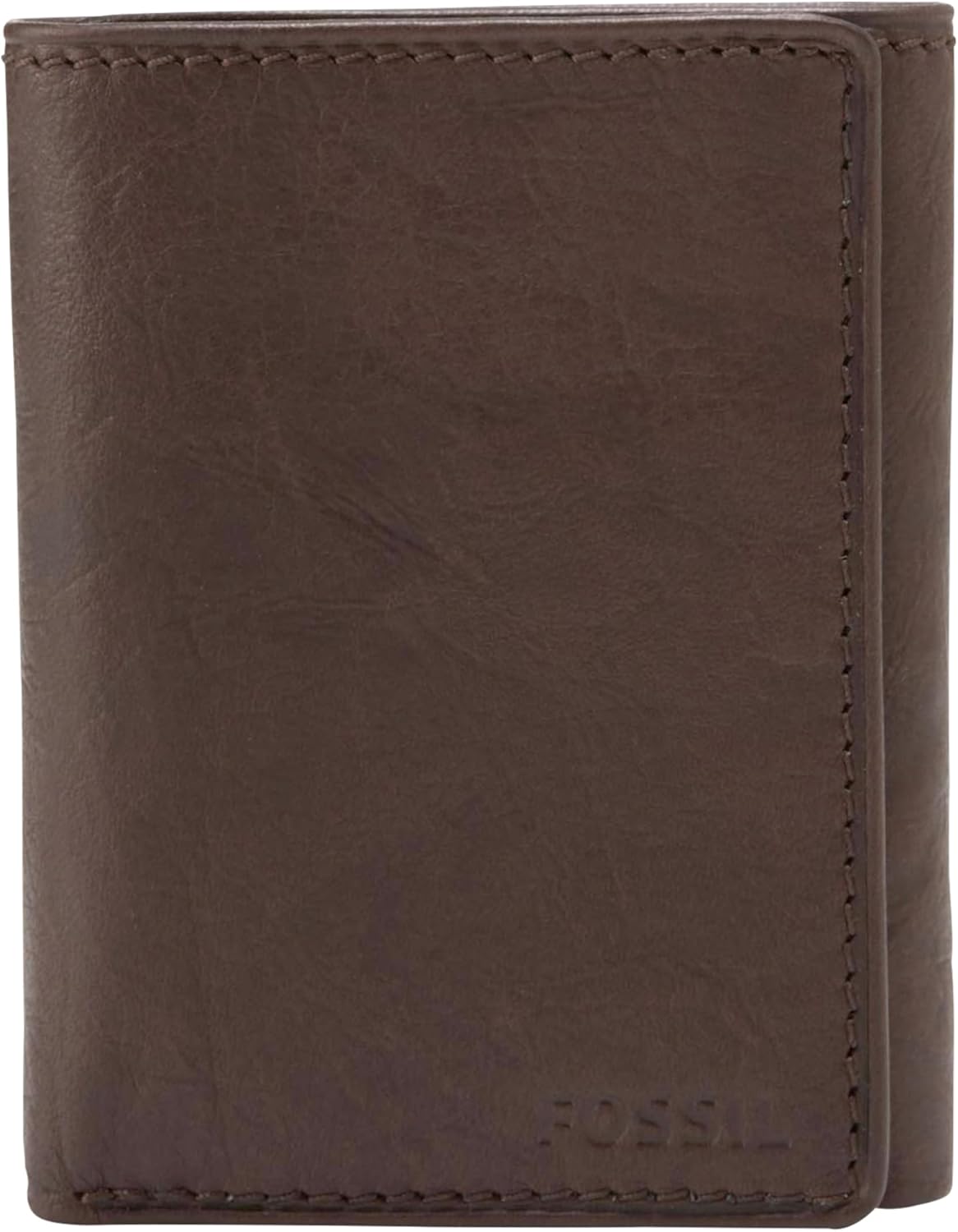 Fossil Men's Ingram Leather Trifold with ID Window Wallet, Brown, (Model: ML3289200)