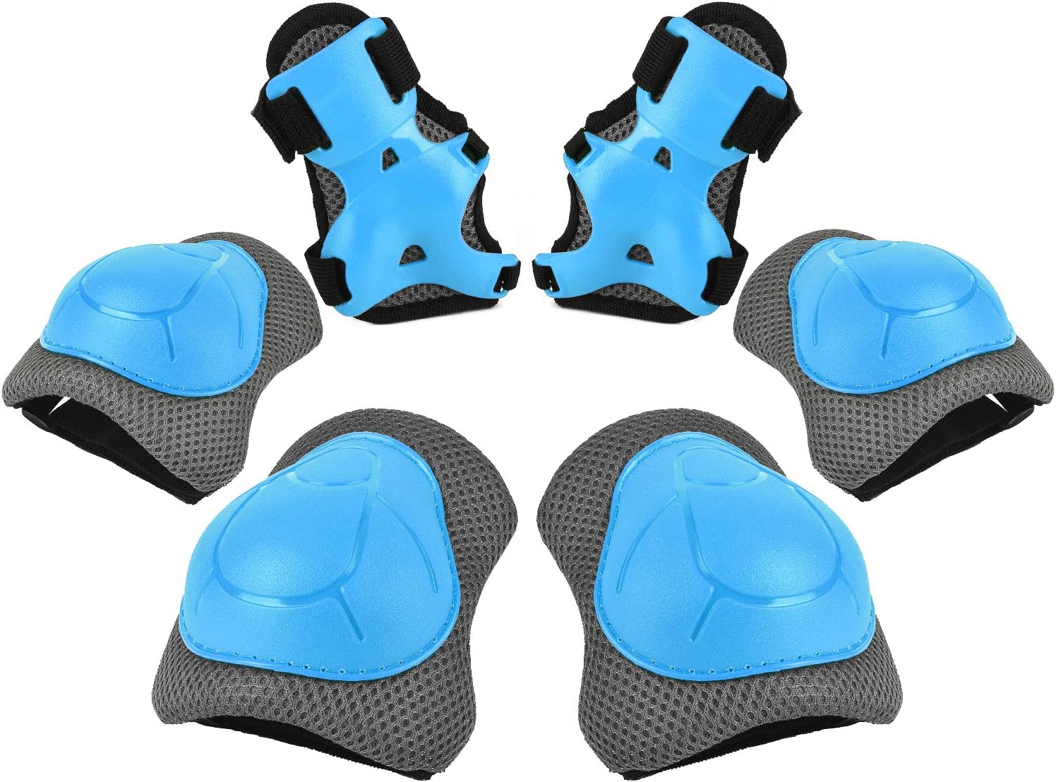 RUNDONG Kids/Youth Knee Pads Elbow Pads Wrist Guards 3 in 1 Protective Gear Set for Child Roller Skates, Cycling, Inline Skating, Scooter Skateboard, BMX Bike, Riding, and Multiple Outdoor Sports