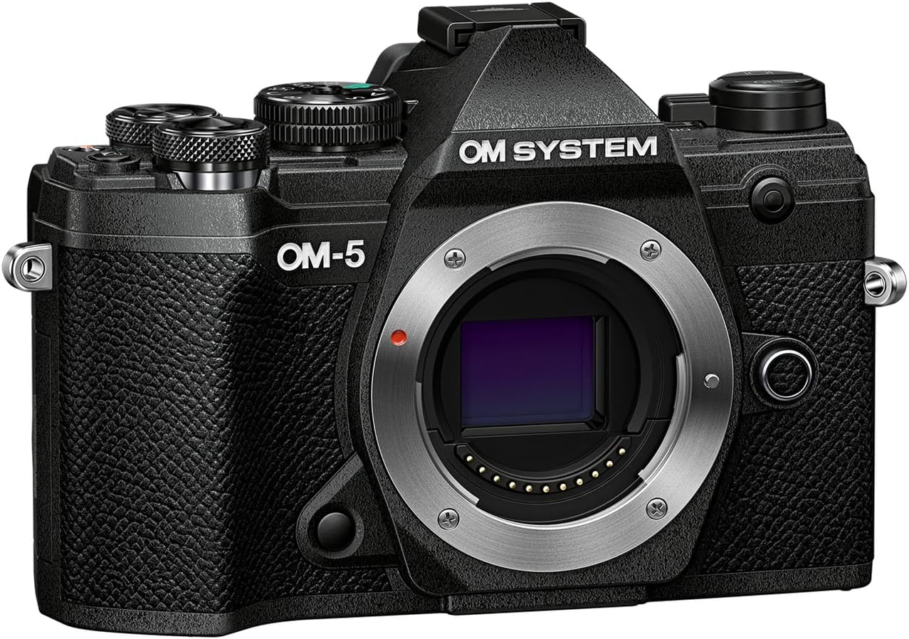 OM SYSTEM OM-5 Micro Four Thirds System Camera, 20 MP Live MOS Sensor, Improved 5-Axis Image Stabilisation, IP53, Handheld High Res Shot, Black