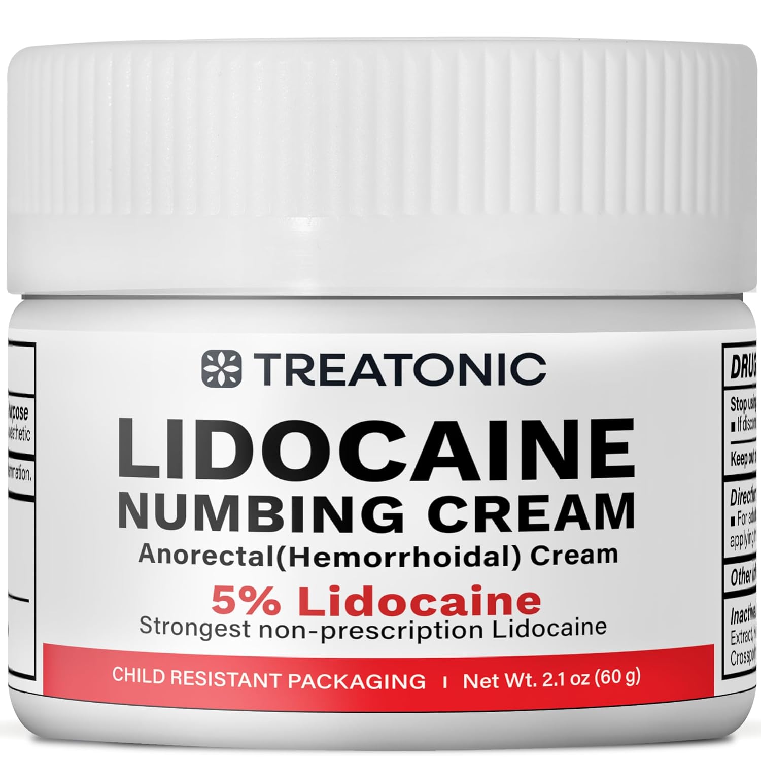 5% Lidocaine Numbing Cream: Lidocaine Cream Maximum Strength for Pain Relief, Itching, Burning, Soreness, Hemorrhoid - Fast Acting & Long Lasting Numbing Cream- 2.1 oz