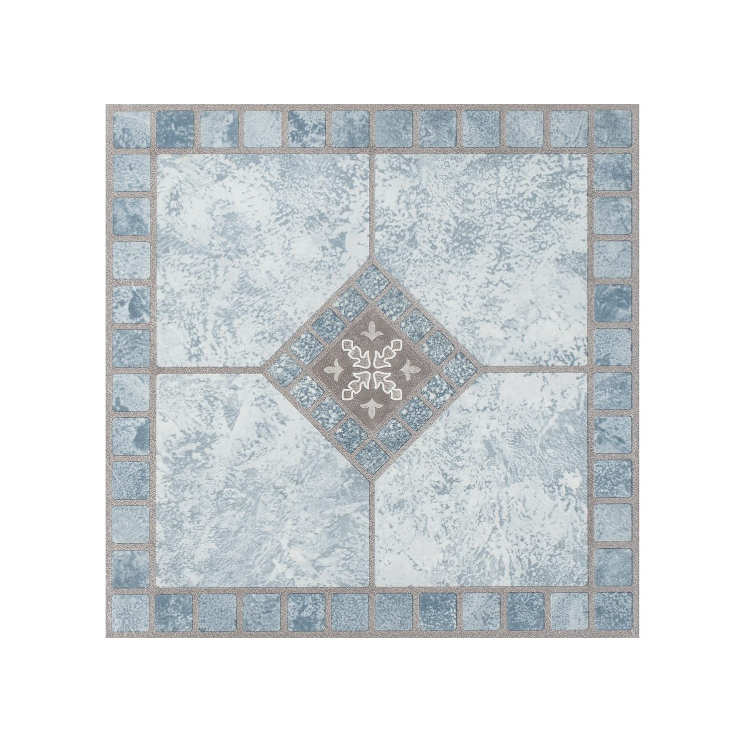 Achim Imports VFT940POVR Home Furnishings Portfolio 12x12 2.0mm Self Adhesive Vinyl Floor, Blue Diamond, 9 Tiles/9 sq. ft, 12 x 12, 9 9