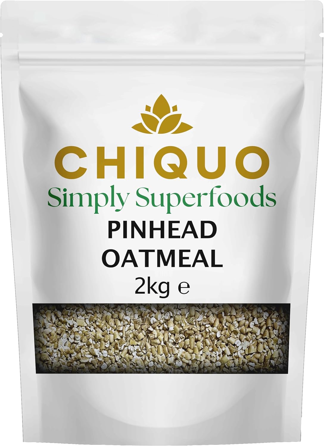 Chiquo Pinhead Oatmeal 2kg | Steel Cut Oats | 100% Whole Grain | No Additives, Vegan & Vegetarian Friendly | GMO Free | Bulk Pantry Staple for Porridge & Baking