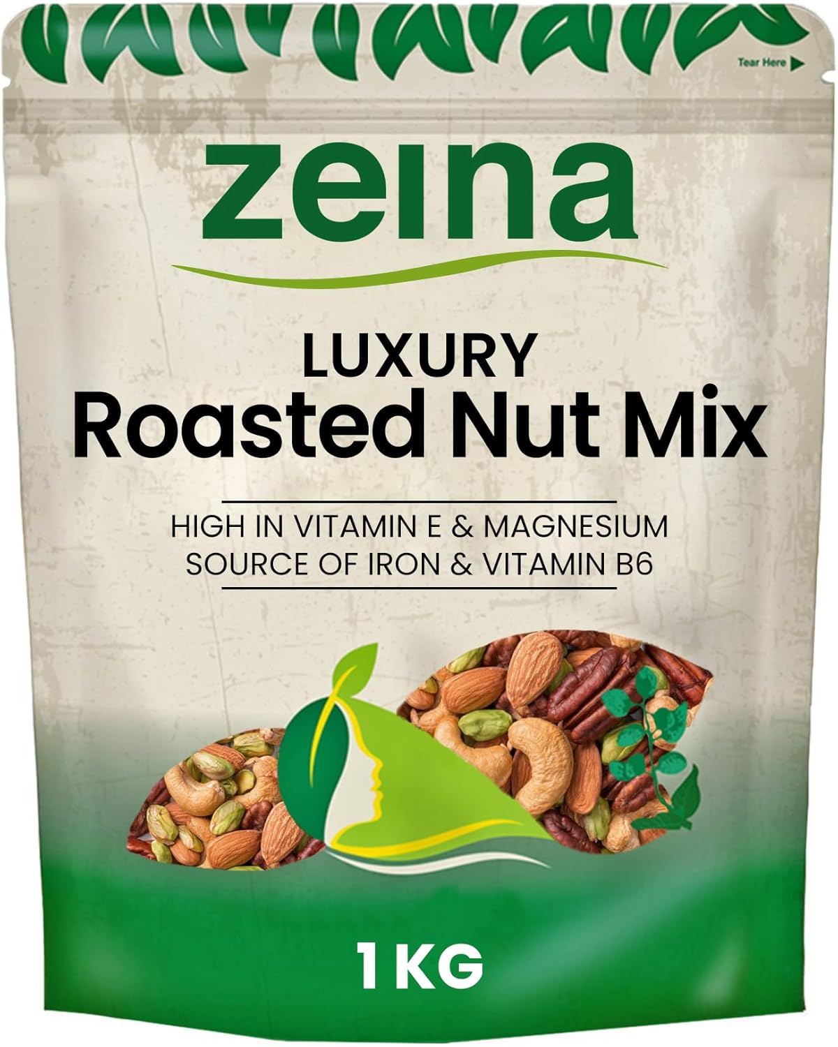 Zeina Premium Quality Roasted Mixed Nuts for Healthy Snacks (1Kg) - High Nutrition Protein Snack with A Blend of Roasted Cashew Nuts, Almonds, Pistachio Kernels and Pecans