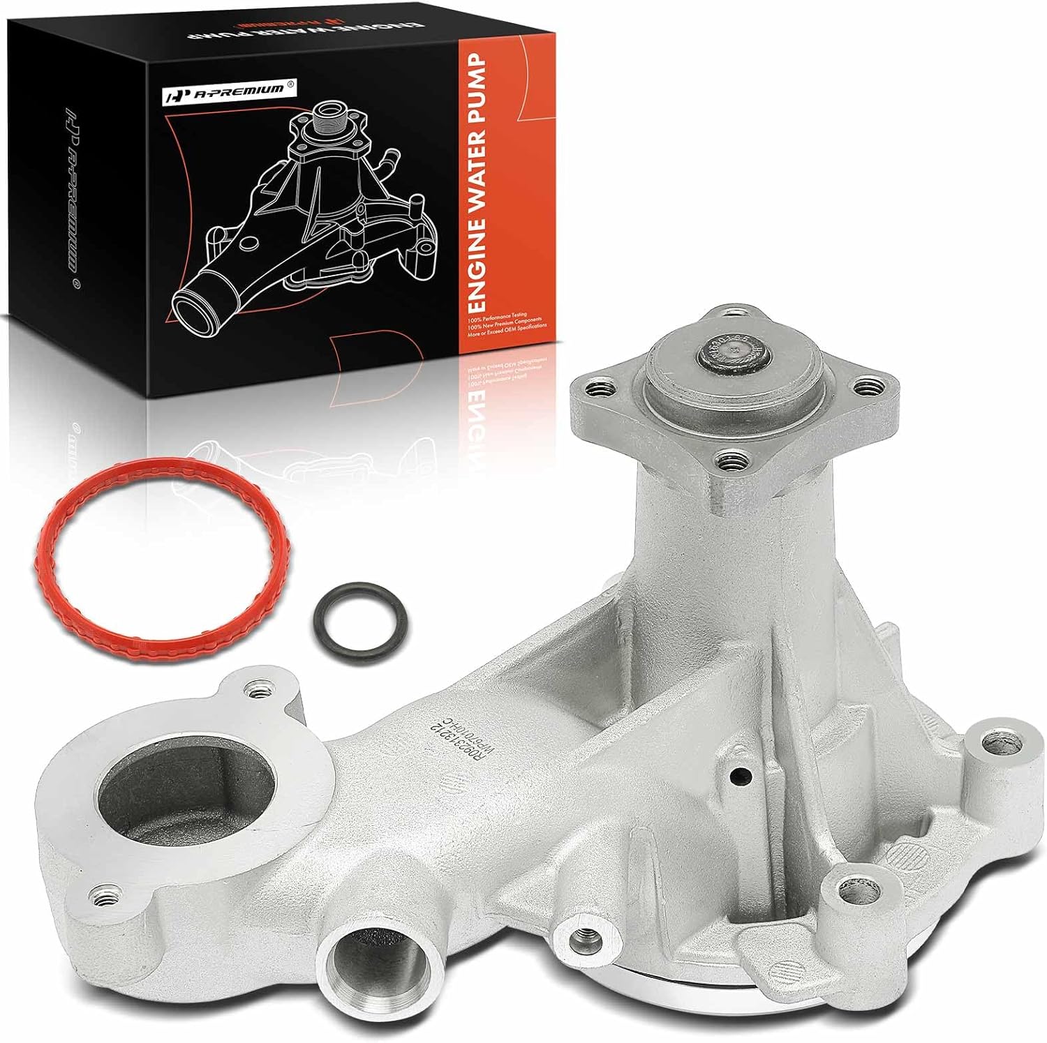 A-Premium Aluminum Engine Water Pump W/Seals Compatible with Ford F-150 2014-2011, Mustang 2014-2011 - DOHC, 8Cyl 5.0L - (with 2.23 in Hub Pilot Diameter), Replace# BR3Z8501C, BR3Z8501H