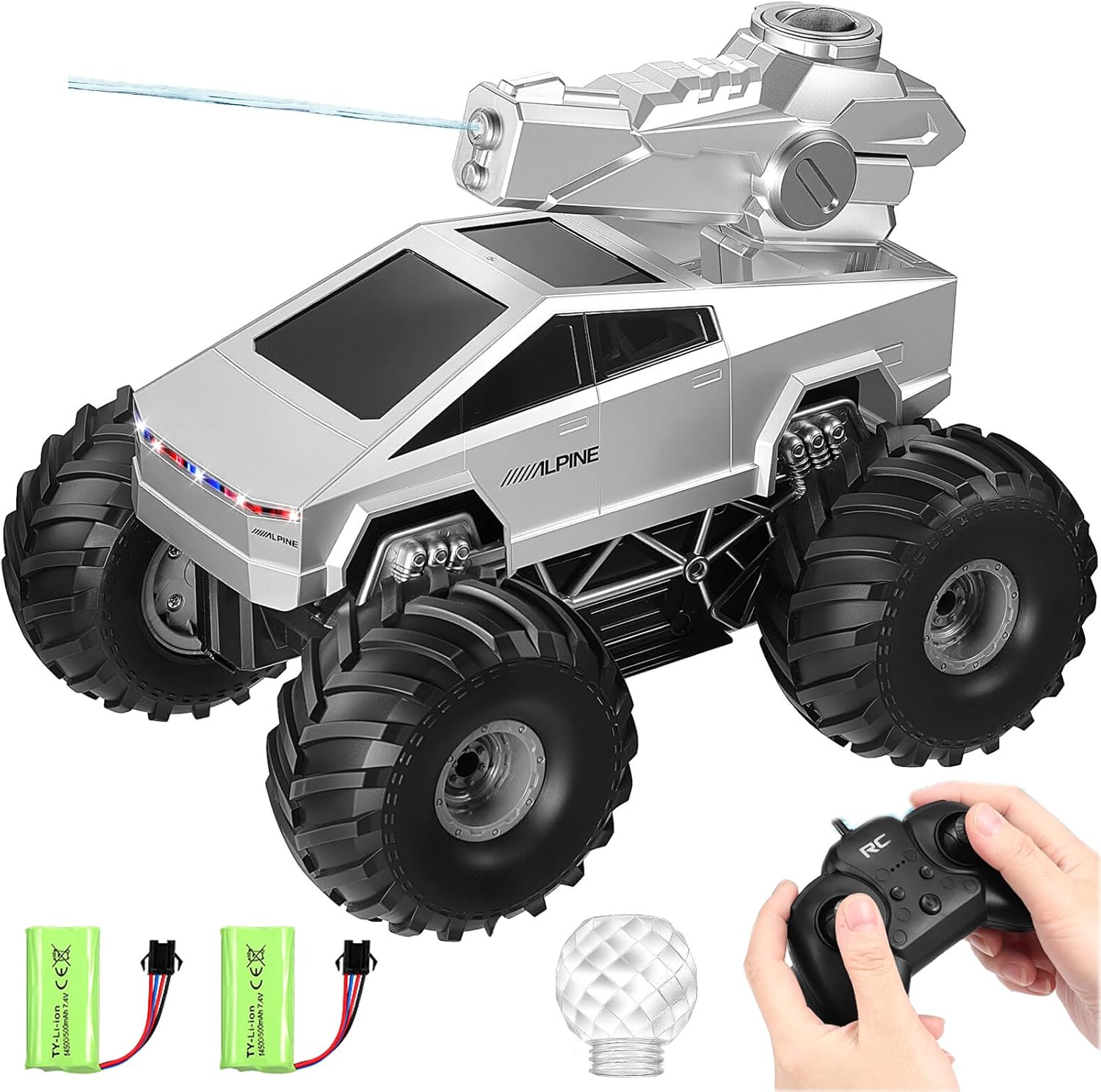 HSEAMALL Remote Control Cars Monster Truck 1:16 Amphibious RC Car with Water Squirt,4WD All Terrain Car Toys Off Road Pickup RC Truck for Kids Gifts