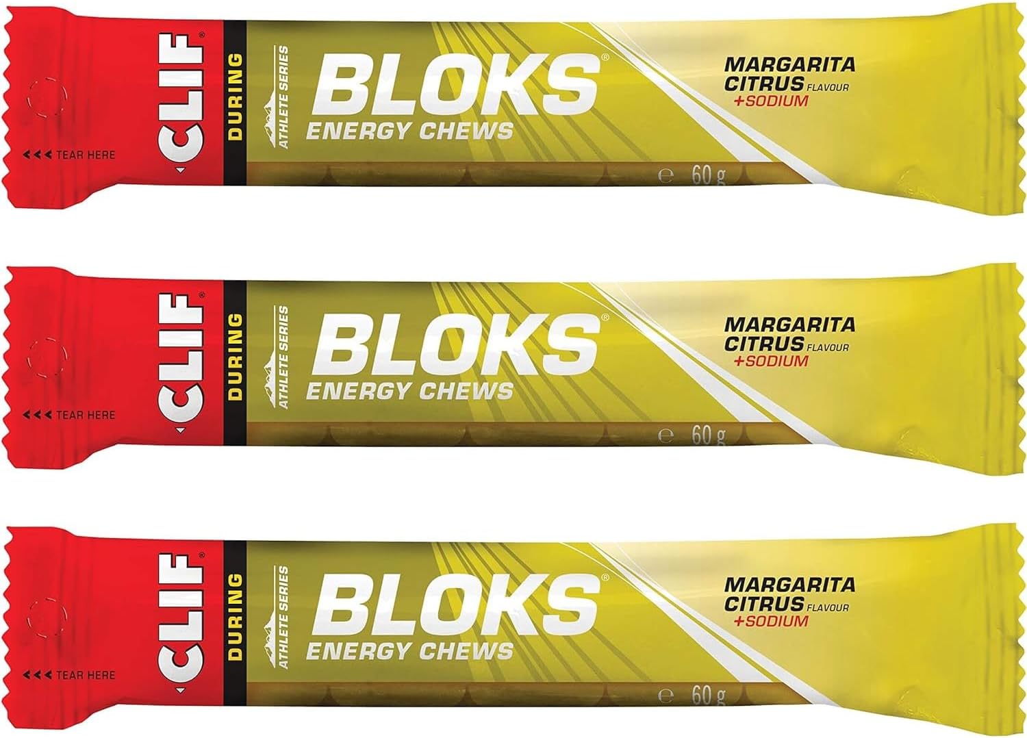 ‎‎CLIF Bloks Energy Chews Margarita Citrus - 60g Per Pack - Shot Bloks (Margarita Citrus - 3 Packs)