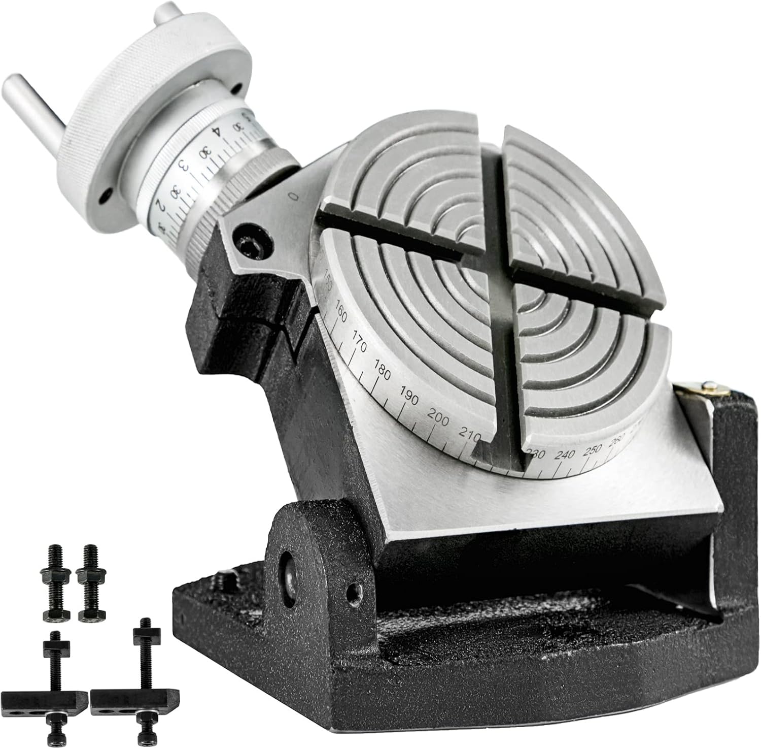 BestEquip Rotary Table 4inch/100mm Horizontal Vertical Rotary Table 4-Slot Rotary Table for Milling Machine Rotary Table for Milling 360 Degrees Precision Rotary Table