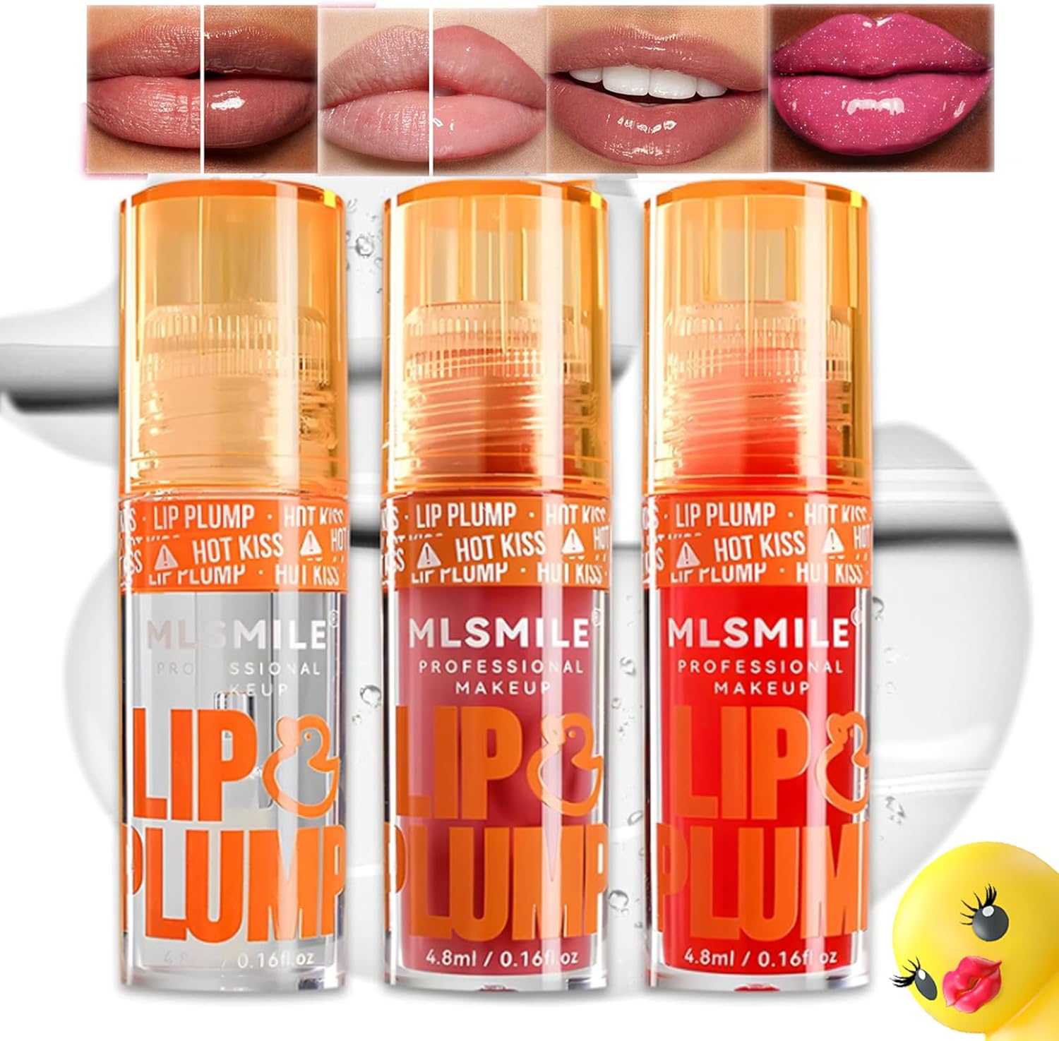 Riroenst 3 Pcs Jelly Plumper Gloss, Hydrating Crystal Moisturizing Lip Oil, High Pigment Plumping Gloss