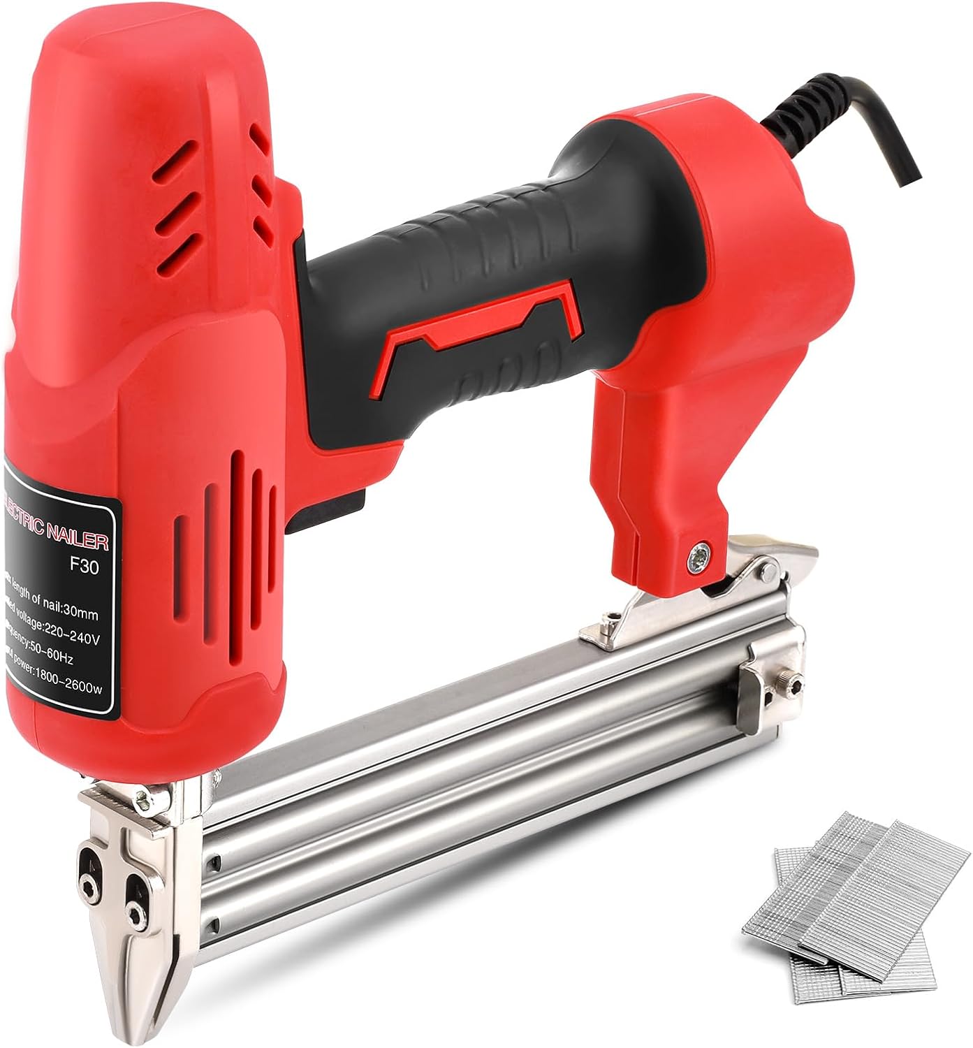 Electric Nail Gun, 28mm Heavy Duty Nailer for Upholstery, DIY Project, Included Nails 300pcs, Nailer Gun for Woodworking, Decorating, Home Improvement