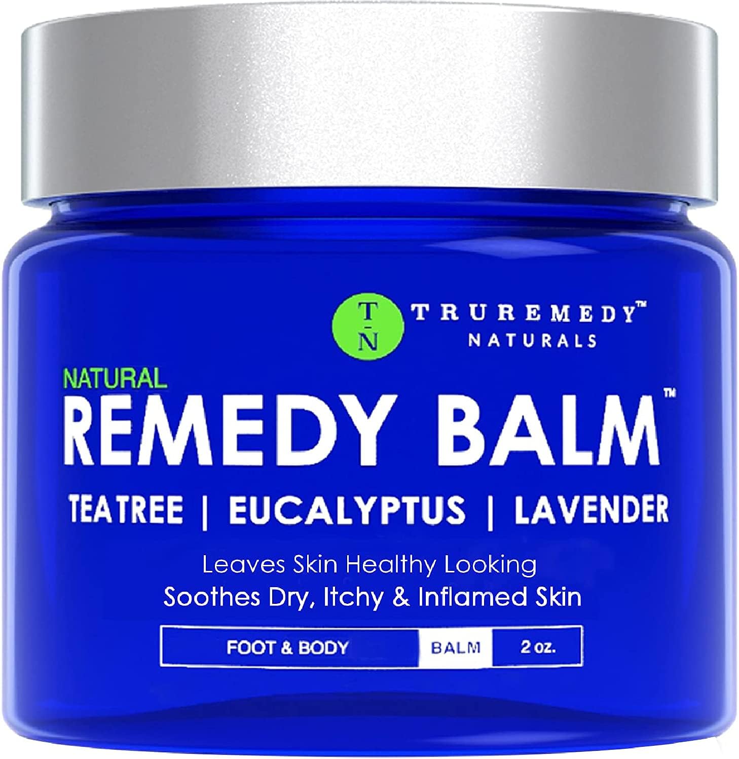 Truremedy Naturals Remedy Balm with Tea Tree Oil - Soothing Itch Relief Ointment for Rash and Itchy Skin - Moisturizing Cream for Dry Skin - Foot and Body Balm - Lavender and Eucalyptus, 2oz