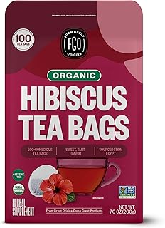 FGO Organic Hibiscus Tea, Eco-Conscious Tea Bags, 100 Count, Packaging May Vary (Pack of 1)