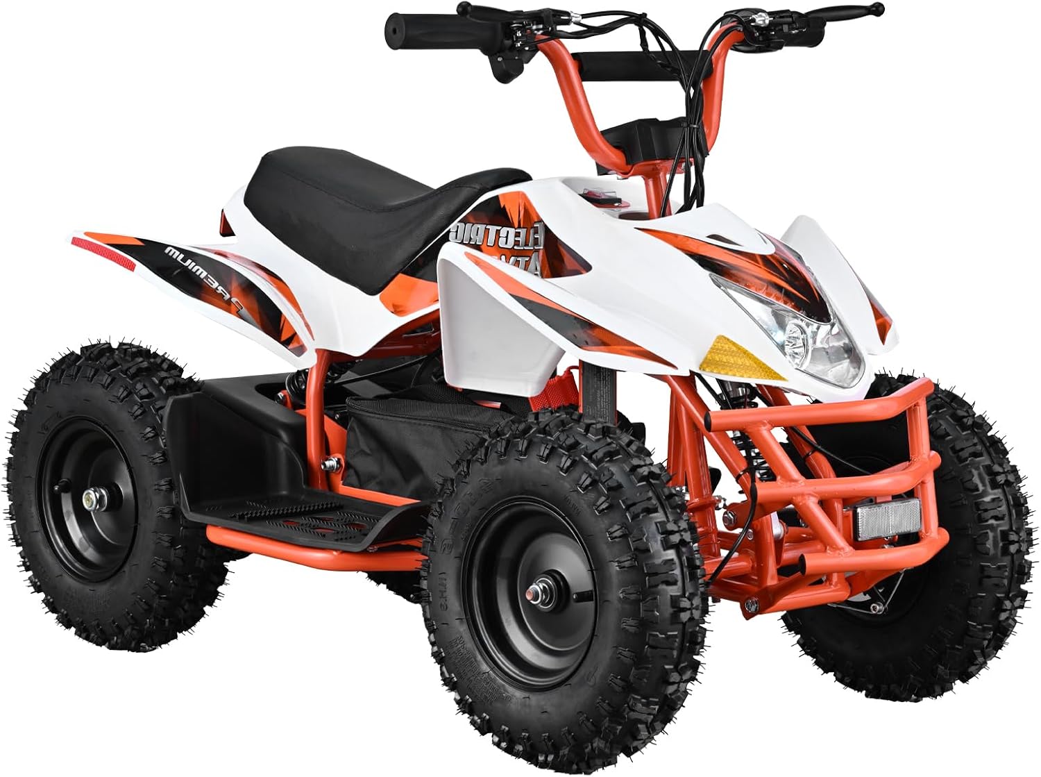 Electric ATV,Dirt Quad 4 Wheelers Vehicle 36V Kids Quad Bike 500W 12-15MPH Adjustable Speed Dual Suspension for Kids Ages 13+ (Orange)