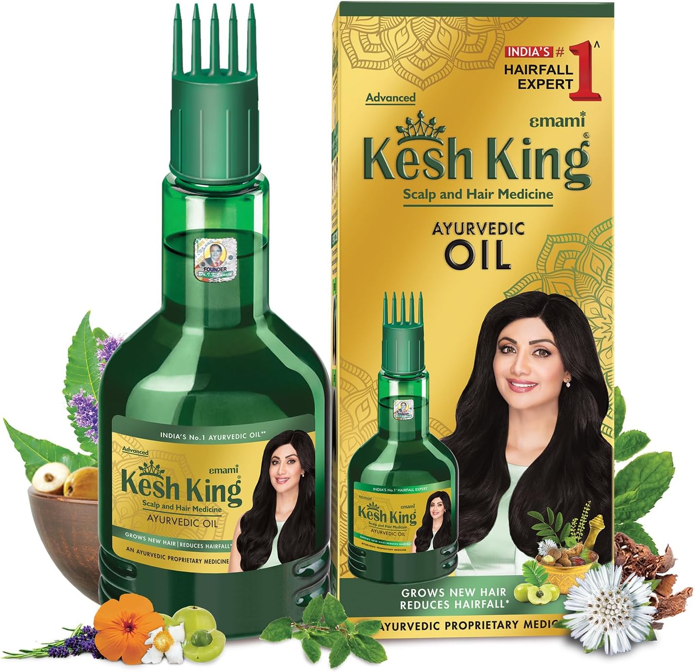 Kesh King Ayurvedic Hair Oil | Herbal Oil with Bhringraj & Amla | Enhance Hair Growth | Reduce Hairfall | Nourishes Scalp | Provides Long & Thick Hair | 10.14 Fl Oz/300ml