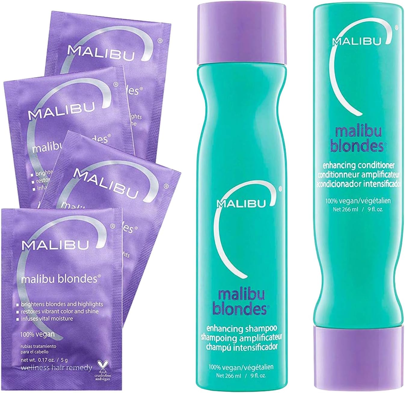 Malibu c Blondes Wellness Kit Shampoo and Conditioner - Plus Weekly Brightener by Malibu