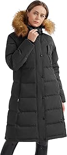 Orolay Women's Down Jacket Winter Long Coat Windproof Puffer Jacket with Fur Hood
