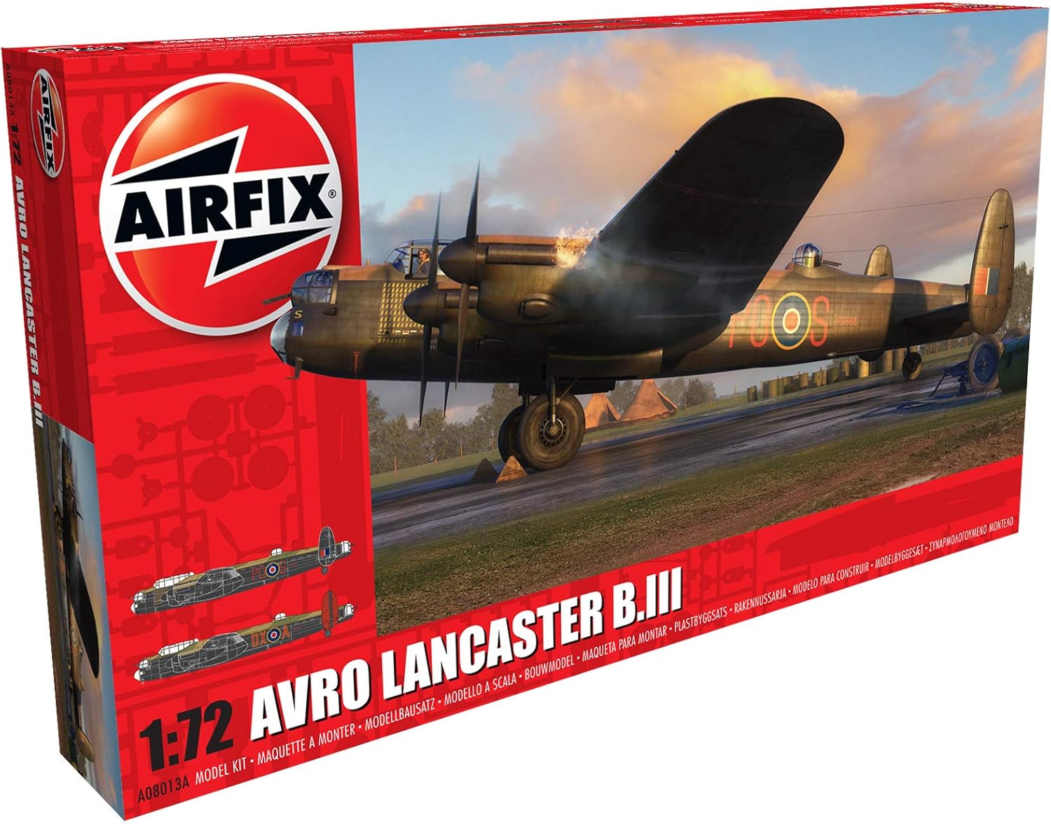 Airfix Model Set - A08013A Avro Lancaster B.III Model Building Kit - Plastic Model Plane Kits for Adults & Children 8+, Set Includes Sprues & Decals - 1:72 Scale Model