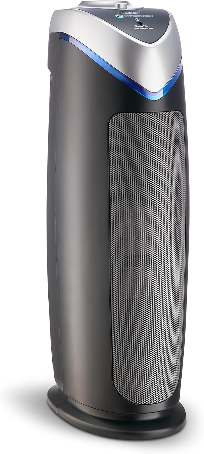 GermGuardian Air Purifier with HEPA 13 Filter, Removes 99.97% of Pollutants, Covers Large Room up to 743 Sq. Foot Room in 1 Hr, UV-C Light Helps Reduce Germs, Zero Ozone Verified, 22", Gray, AC4825E