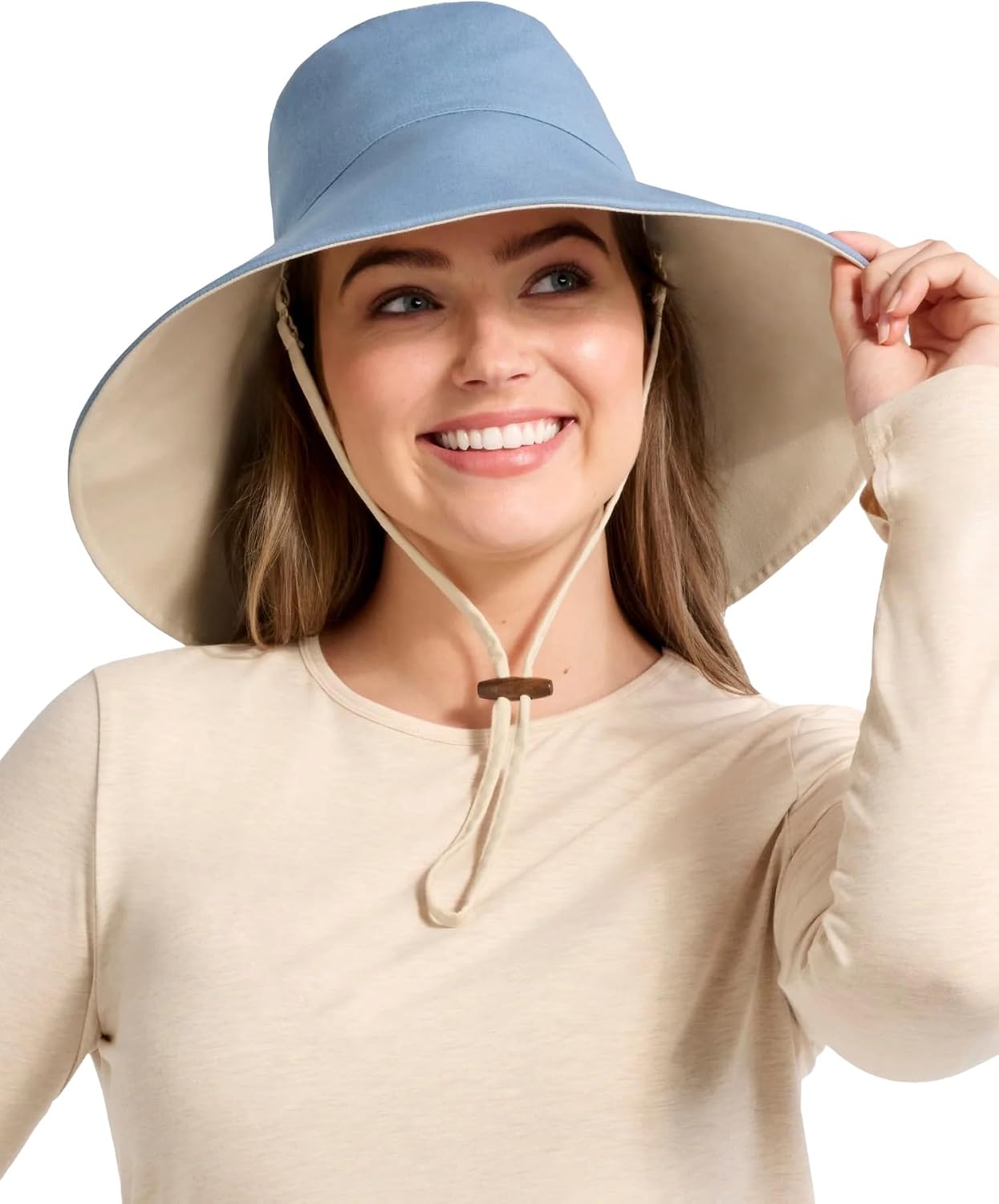 Solbari Women’s Ultra-Wide Cotton Linen Sun Hat UPF 50+ | Lightweight, breathable ultra wide brim hat made from natural fibers, packable for travel, beach days and everyday wear