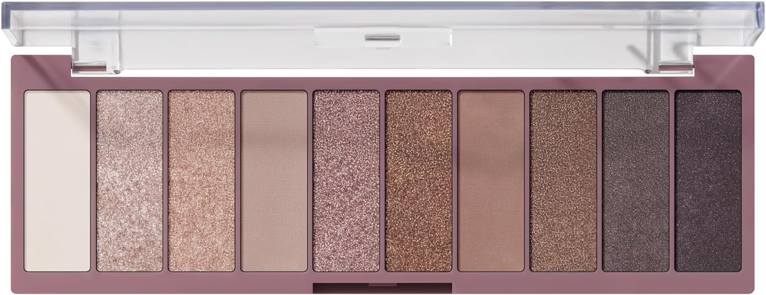 e.l.f. Perfect 10 Eyeshadow Palette, Ten Ultra-pigmented Shimmer & Matte Shades, Vegan & Cruelty-free, Nude Rose Gold (Packaging May Vary)
