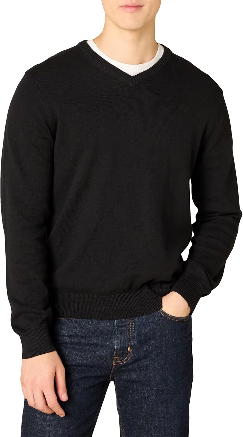 Amazon Essentials Men's V-Neck Pullover Jumper (Available in Big & Tall)