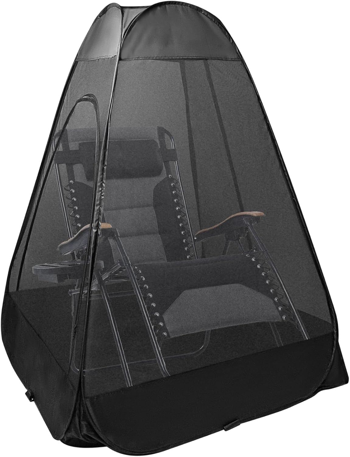 1-Person Camping Chair Pop up Tent, 47"x47"x59" See Through Single Mesh Tent Bugs Barrier Mosquito Net 2 Zipper Doors Outdoor Sports Pod Shelter with Bag for Fishing, Not Included Chair