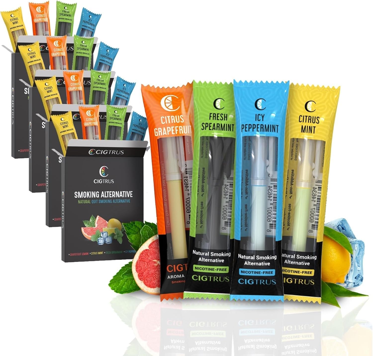 Natural Non-Nicotine Inhaler (20-Piece) - Tobacco Free, Quit Smoking Substitute - Smoke Free Habit Support by Cigtrus (Assorted Flavors)