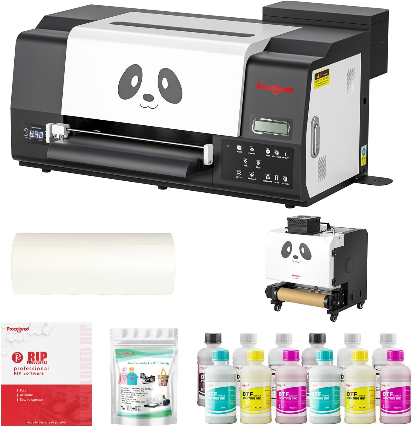 Procolored F13Pro DTF Printer with Dual XP600 Printheads and Powder Shaker for Heat Transfer Printing on Cotton Polyester and Blended Fabrics Ideal for Small Business (printer+powder shaker)