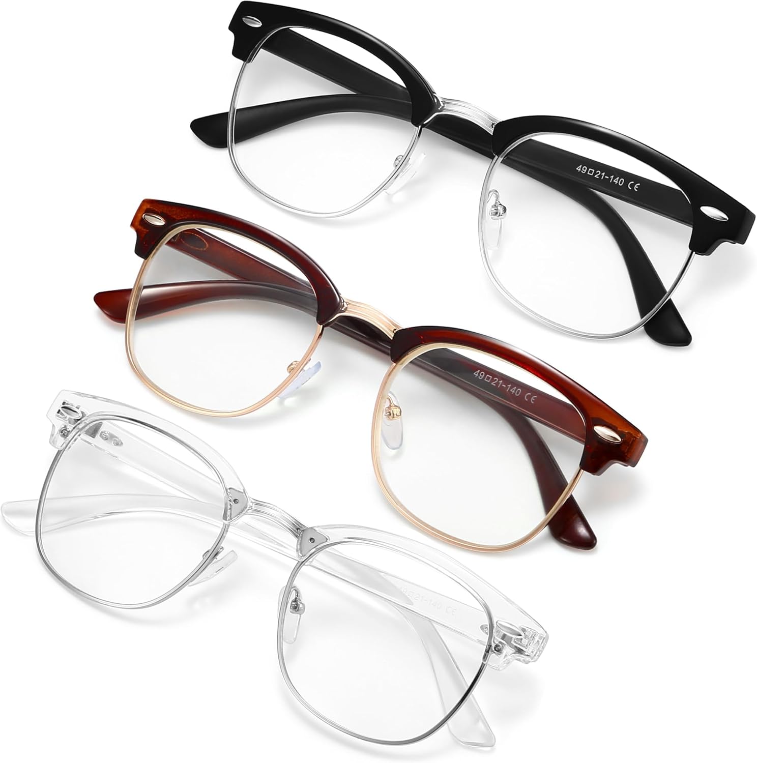 racico Blue Light Glasses for Men & Women - Mixed Material + Metal Frames with UV Protection Coating