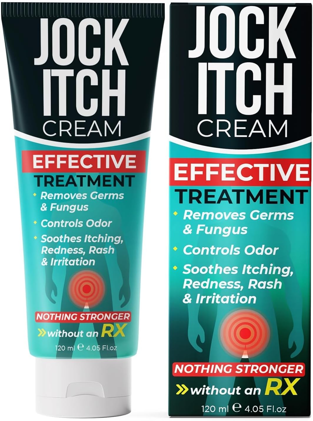 Jock Itch Cream | Extra Strength Antifungal Treatment for Groin & Inner Thighs | Relief for Itchy Skin, Jock Itch, Ringworm, Athlete’s Foot & Nail Fungus | Controls Odor & Removes Fungus | 120ml