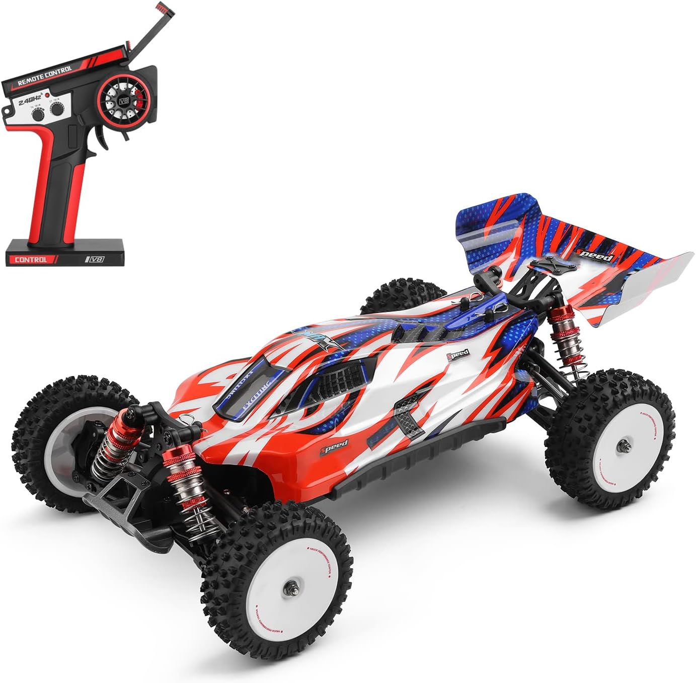 Goolsky WLtoys 124008 Remote Control Car 1/12 2.4GHz 60KM/H High Speed Off Road Car Brushless 4WD Vehicle 11.1V 2000mAh Gifts for Kids Adults