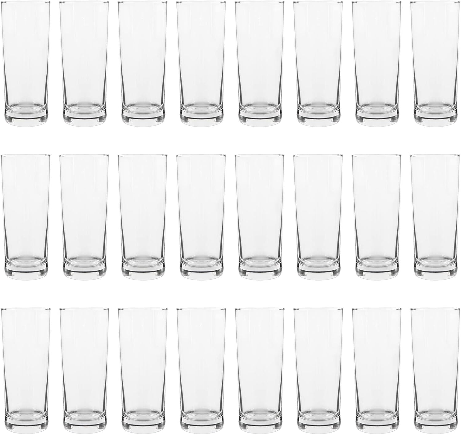 24x 360ml Classic Highball Glasses - Gift Short Kitchen Cocktail Tumbler Drinking Glass Whiskey Water Juice Barware Set - Dishwasher Safe - by Argon Tableware