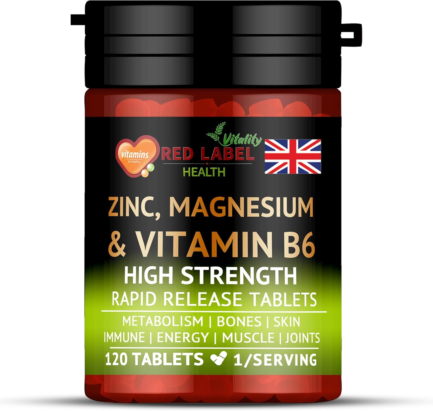 Zinc Magnesium and Vitamin B6 Tablets Pack of 120 Tablets (4 Months Supply), High Strength Supplements for Men & Women, Sleep Aid, Muscle Recovery, Better Sleep, UK