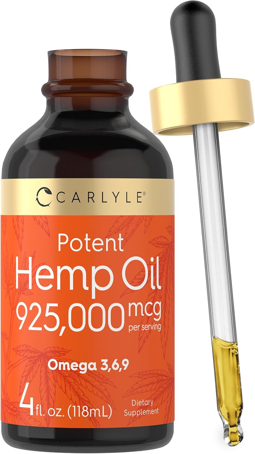 Carlyle Hemp Seed Oil 925000 mcg | Vegetarian, Non-GMO, Gluten Free | Cold Pressed