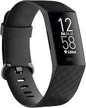 Fitbit Charge 4 Fitness and Activity Tracker with Built-in GPS, Heart Rate, Sleep & Swim Tracking, Black/Black, One Size (S &L Bands Included)