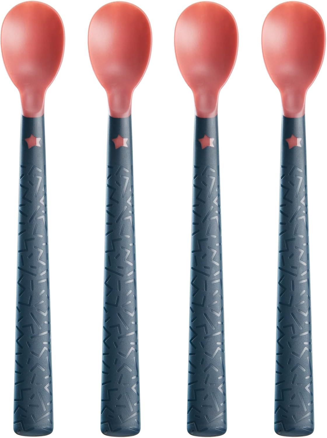 Tommee Tippee Heat Sense Weaning Spoons 4+ Months, Pack of 4, Temperature Colour Changing Technology, Long Anti-Slip handles