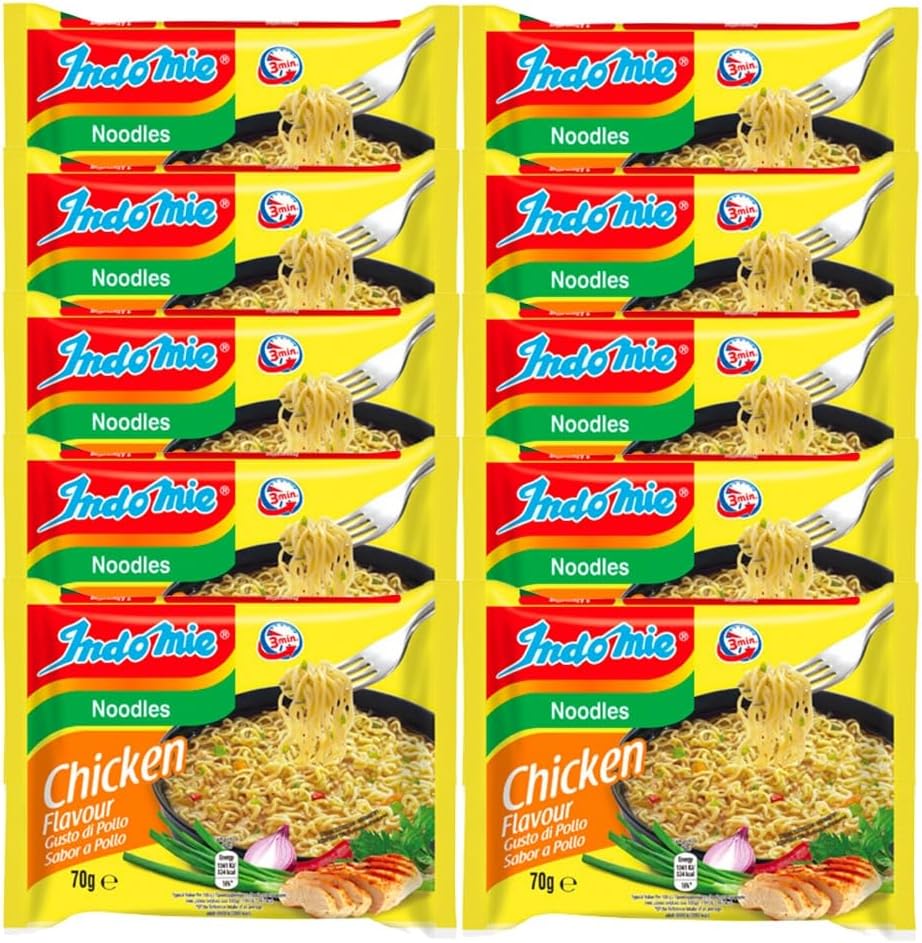 IndoMie Chicken Flavour Instant Noodles Soup (Pack of 10) HALAL