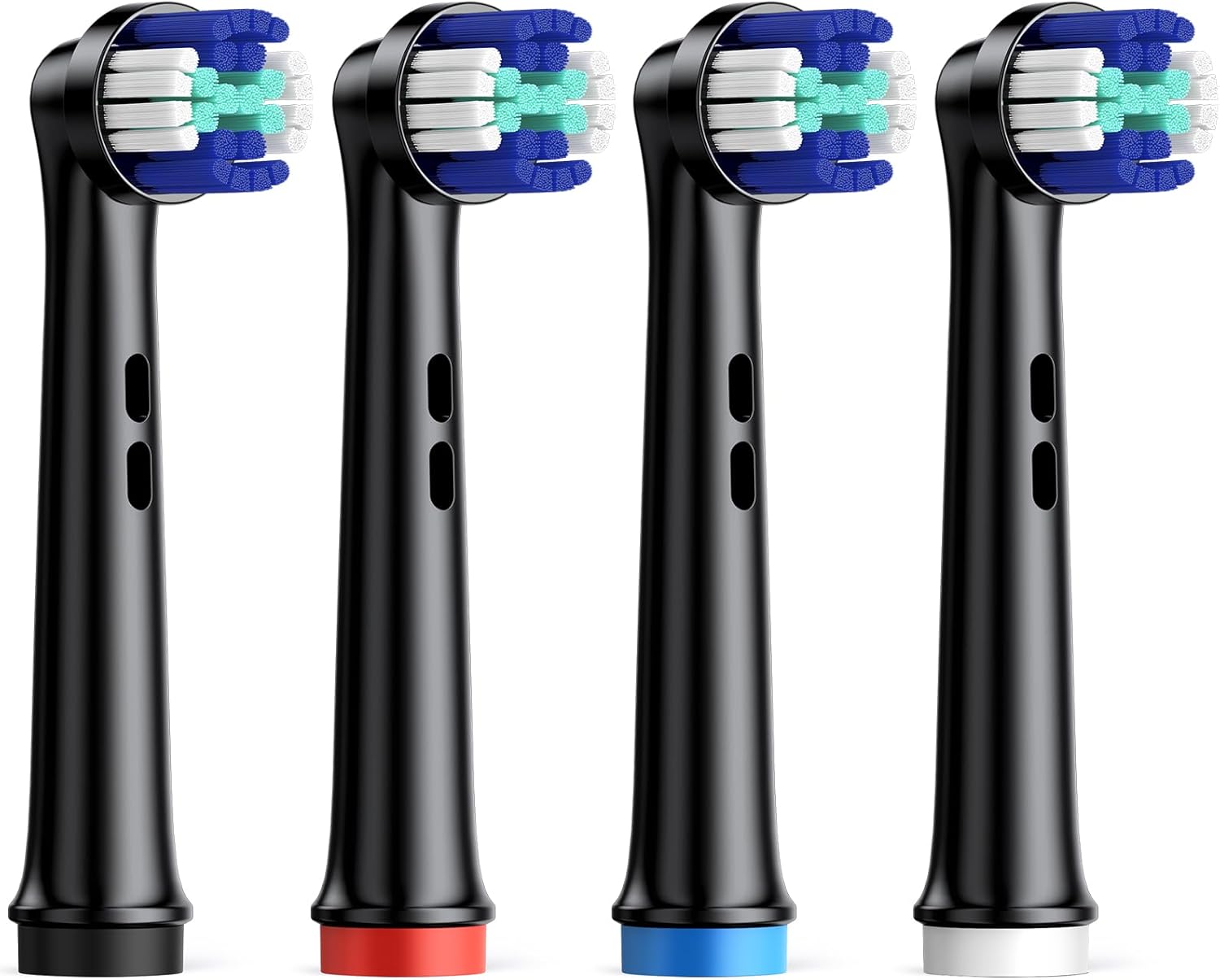 Premium Replacement Electric Toothbrush Heads 4pc Brush Head Replacement (Black, Intensive)