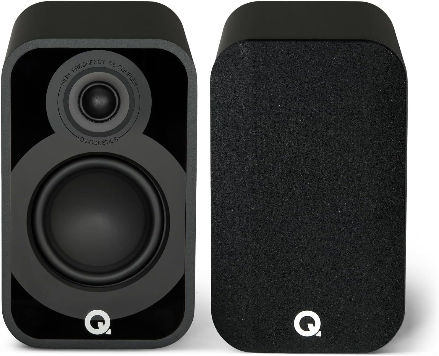 Q ACOUSTICS 5010 Compact Bookshelf Speakers Pair Satin Black - 4.5" Mid/Bass Driver, 1" Tweeter - TV Speakers for Surround Sound System - Vinyl Record Player Hifi