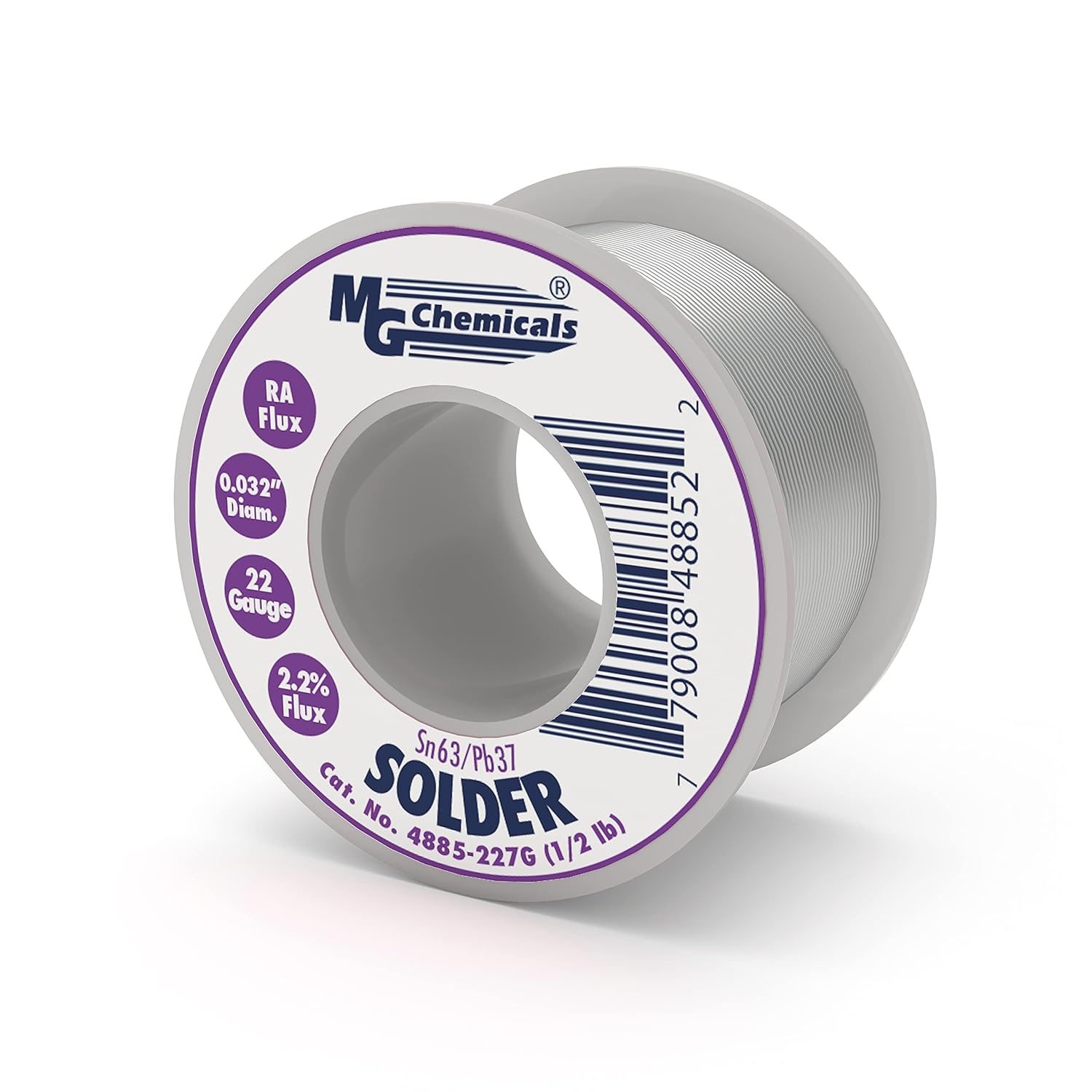 MG Chemicals - 4885-227G 4885 63/37 Rosin Core Leaded Solder, 0.032" Diameter, 1/2 lbs Spool