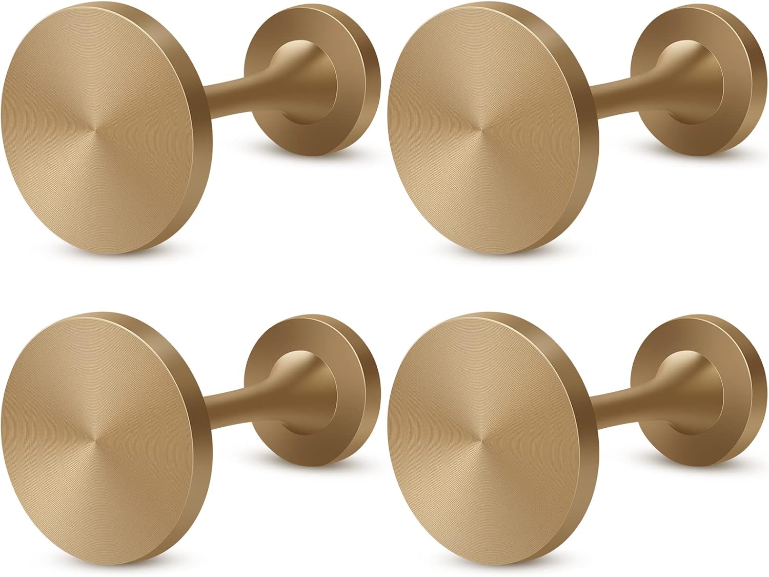Curtain Holdbacks, Bronze Gold Decorative Curtain Tieback Hooks, 4 Pack Metal Round Medallion Drapery Holder for Wall, Modern Simple Curtain Pull Back Hooks with Screws
