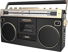 Ion Audio 1980S-Style Portable Bluetooth Boombox AM/FM Radio Cassette Player Recorder, VU Meters, USB Recording, Dual Full-Range High Bass Speakers (Gold Edition)